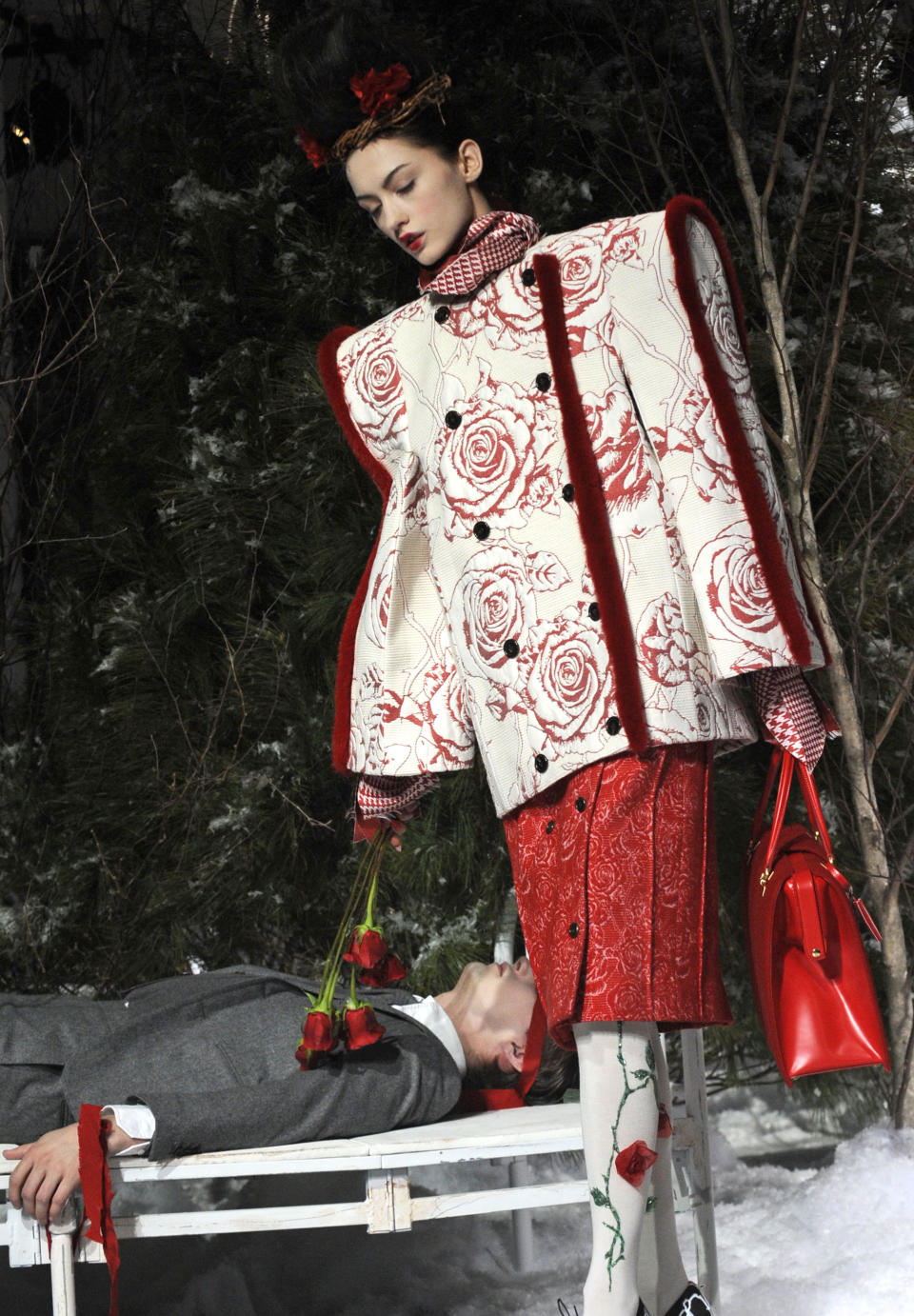 The Thom Browne Fall 2013 collection is modeled during Fashion Week, Monday, Feb. 11, 2013, in New York. (AP Photo/Louis Lanzano)