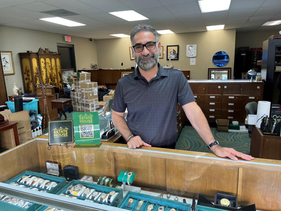 Owner Sam Lazim is shown at his Estate House jewelry, watch and estate services business at 8373 Kingston Pike on Sept. 7, 2023. He is opening a new location at 5002 Kingston Pike in October.