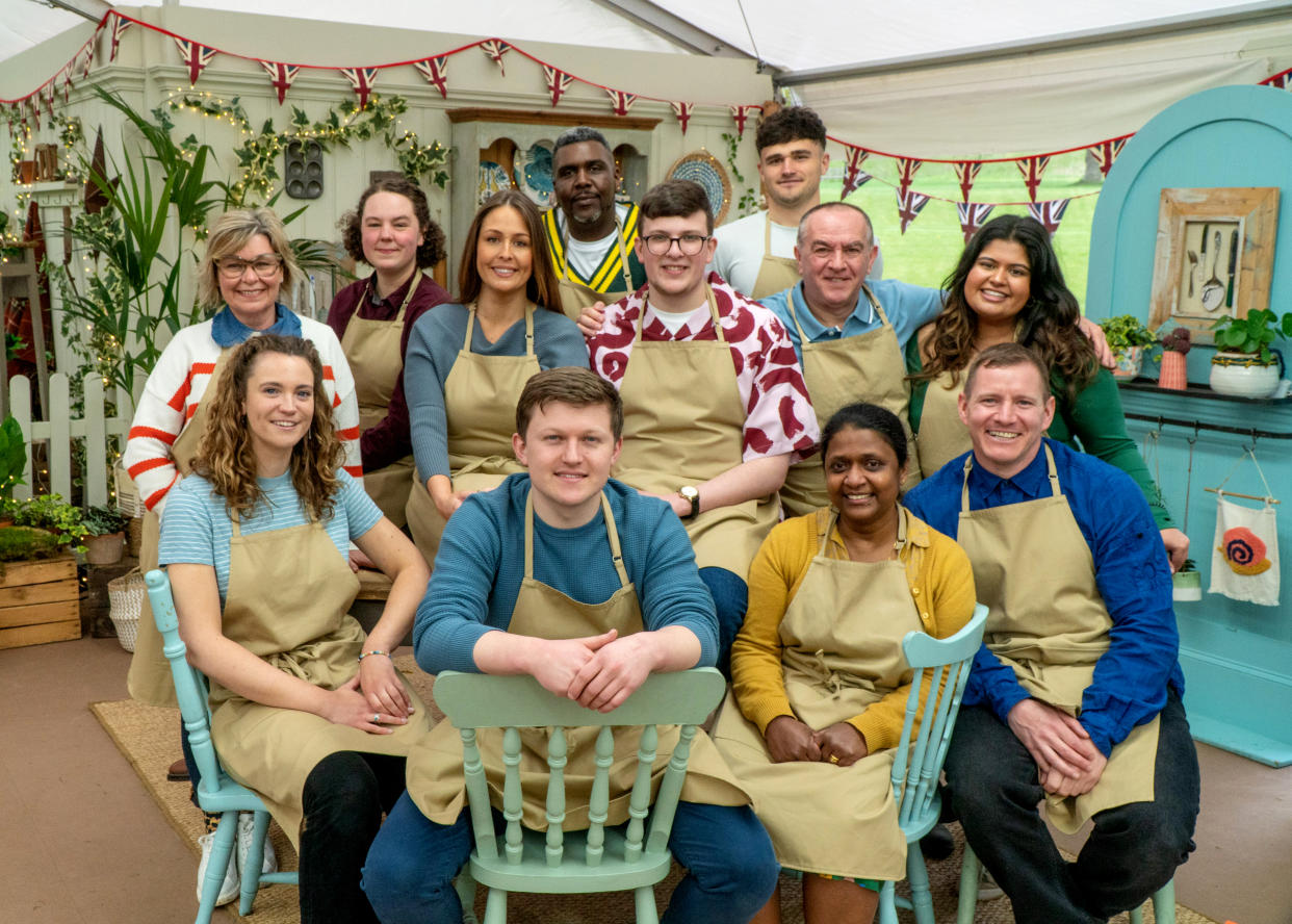 Nicky, Tasha, Abbi, Cristy, Josh, Amos, Rowan, Matty, Keith, Saku, Dana, Dan. The Great British Bake Off 2023 (Channel 4)