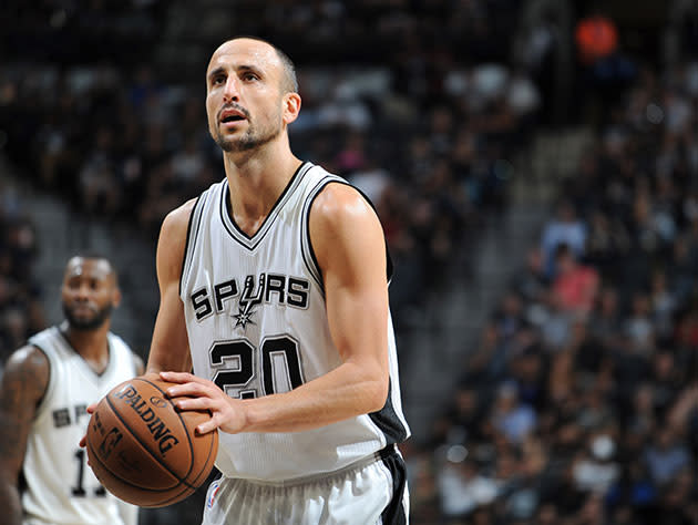 Manu Ginobili lines one up. (Getty Images)