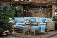 <p> For a more naturalistic look, woven panels made from willow or hazel are a fabulous choice for fences and garden screens. </p> <p> They're great for small gardens – just opt for one panel or two to provide all the shelter and privacy you need for your patio. Style alongside rattan furniture for a pleasing mix of tactile textures. </p> <p> Colorful sofa cushions will bring a vibrant touch to the scene – these blue tones are perfect for a summery setup. Pale gray and cream would make an elegant alternative. Don't forget a string of festoon lights overhead for a cozy ambiance when dusk falls. </p>