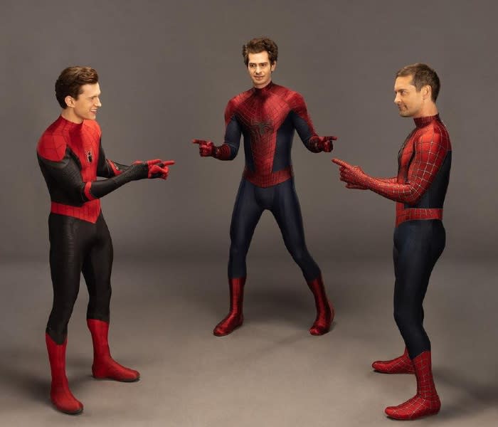 Tom Holland, Tobey Maguire y Andrew Garfield recrean el icónico meme de  Spider-Man