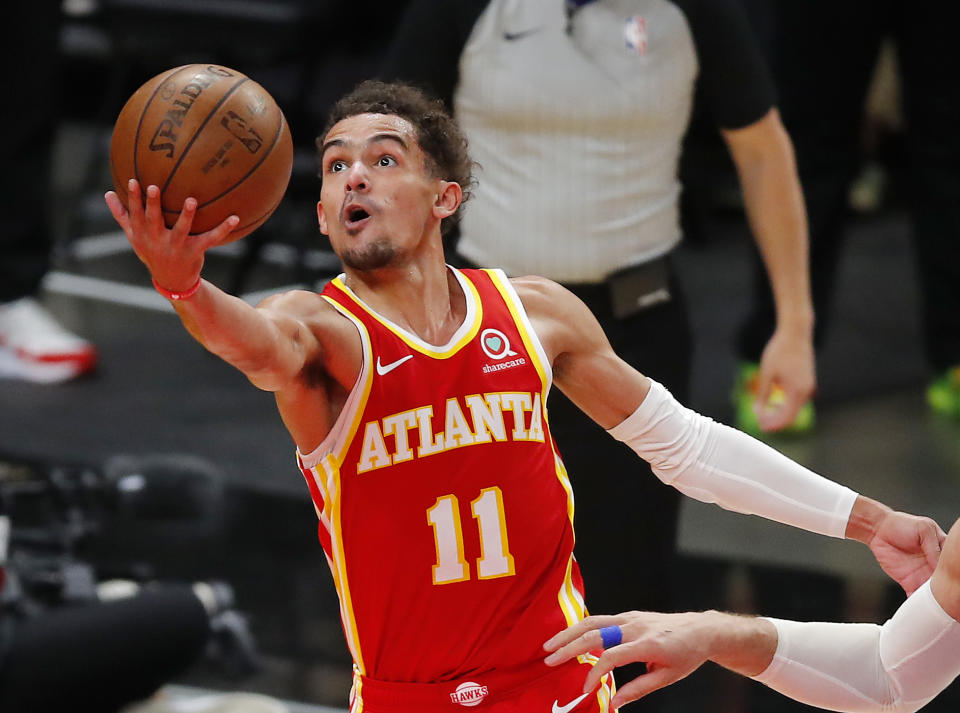 Trae Young of the Atlanta Hawks during the 2021 NBA Eastern Conference Finals.