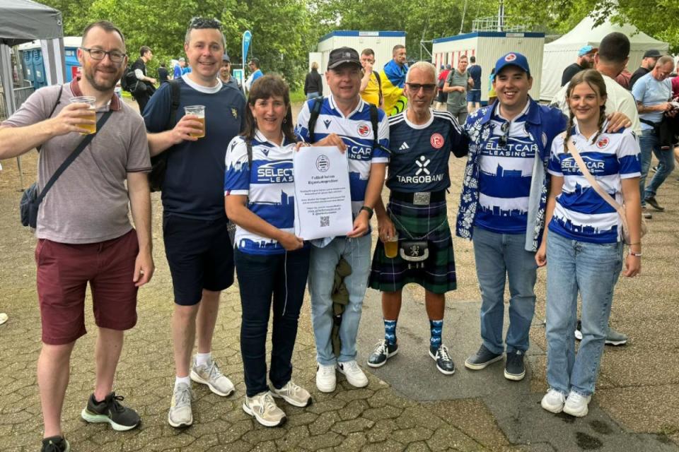 Reading fans spread word of Royal woes in twin town during Euro 2024 trip <i>(Image: Elly Emberson)</i>