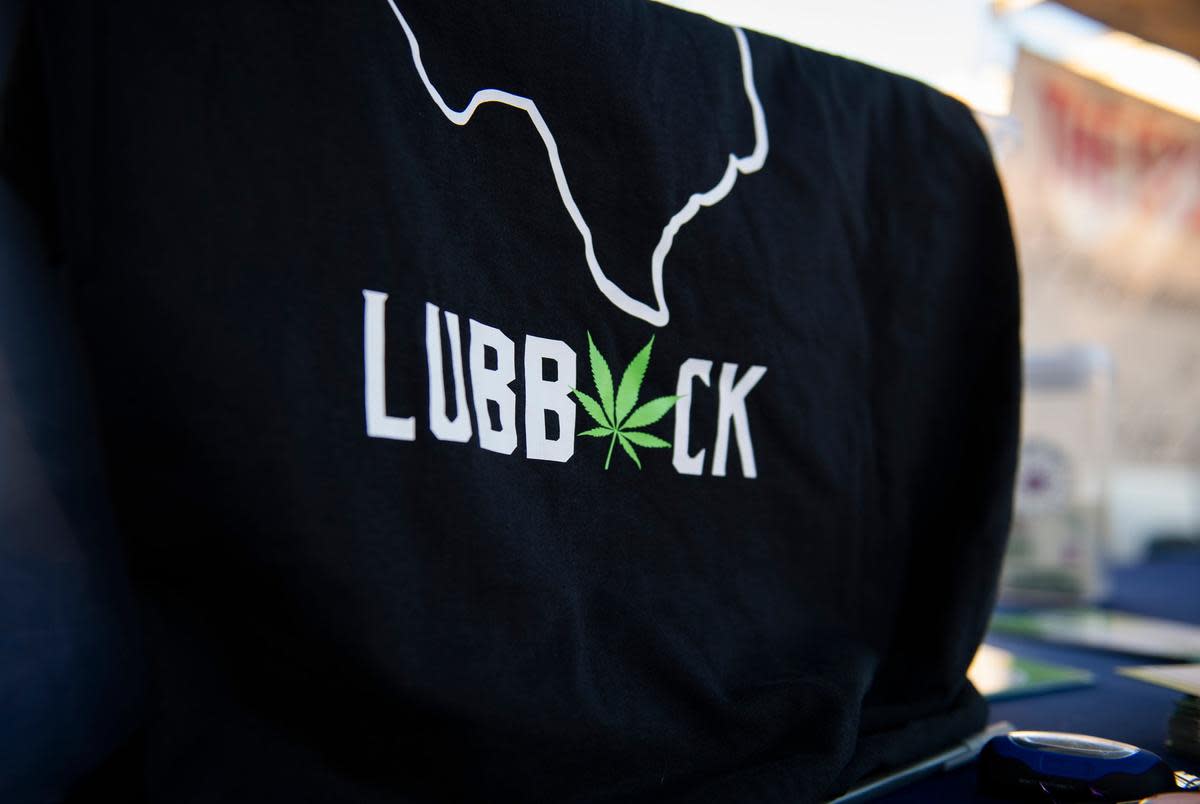 A shirt promotes the legalization of marijuana in Lubbock at the South Plains Fair in Lubbock on Monday, Sept. 25, 2023.