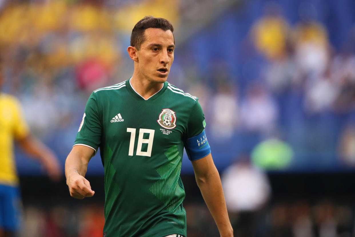 Andrés Guardado durante la Copa del Mundo de Rusia 2018, su cuarto mundial. (Matthew Ashton - AMA/Getty Images)