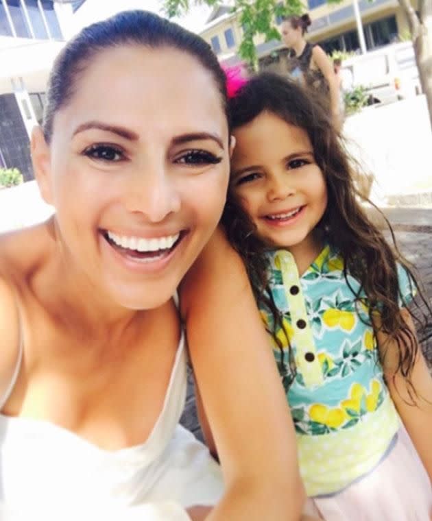 It's a very different story for Sally and Annabelle, five, with the TV star looking better than ever. Photo: Instagram