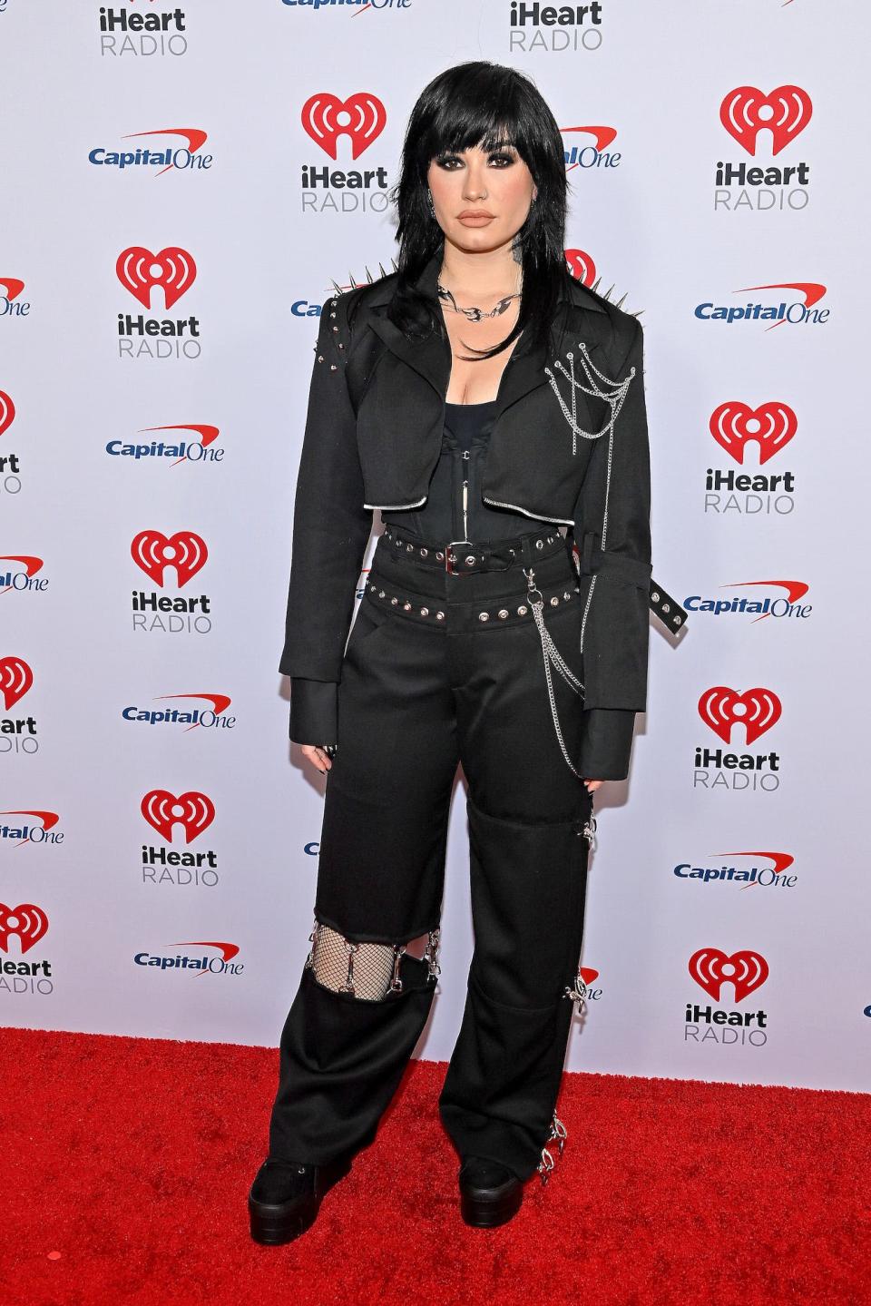Demi Lovato at Z100's iHeartRadio Jingle Ball in New York City on December 9, 2022.