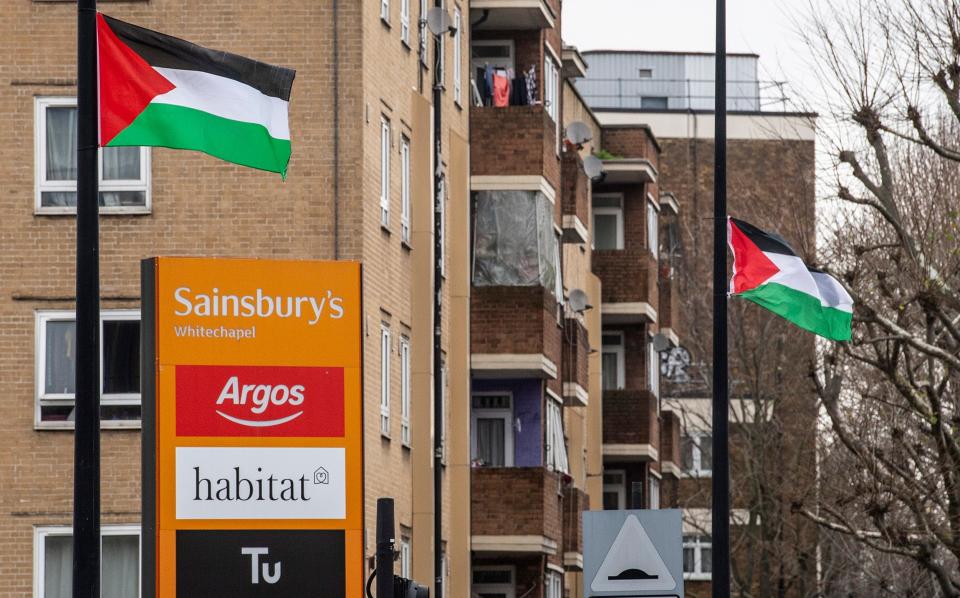 Lutfur Rahman said the Palestinian flags 'have been the focus of media attacks'