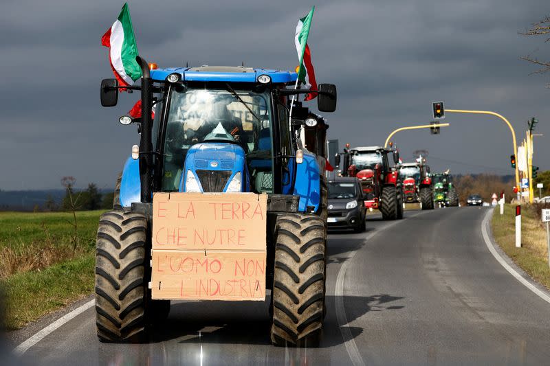 Italian farmers' protests against rising costs, green rules