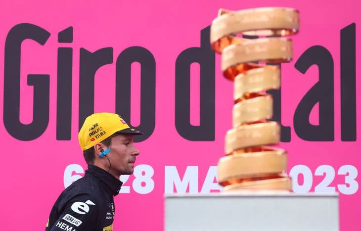 <span class="article__caption">Roglic purged the ghosts of Belles-Filles in 2020 with the Giro crown in May.</span> (Photo: LUCA BETTINI/AFP via Getty Images)