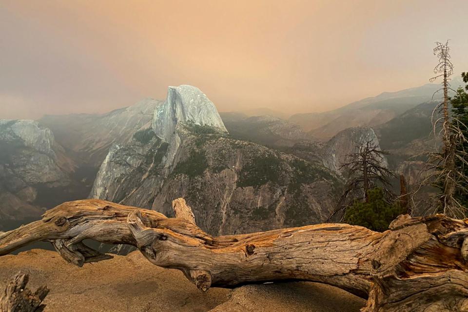 Smoke from the Creek Fire settles over Glacier Point in Yosemite National Park, California, U.S., on Saturday, Sept. 5, 2020.