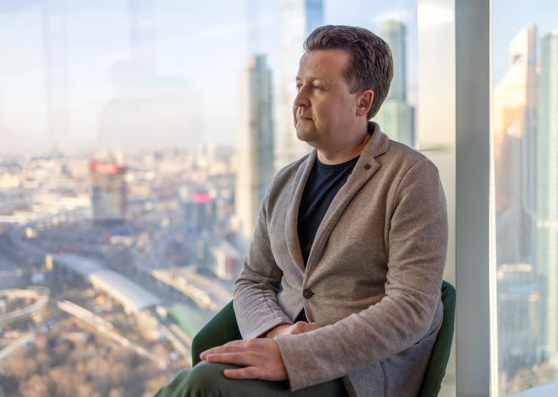 Sberbank Chief Technology Officer Andrei Belevtsev gives an interview in Moscow