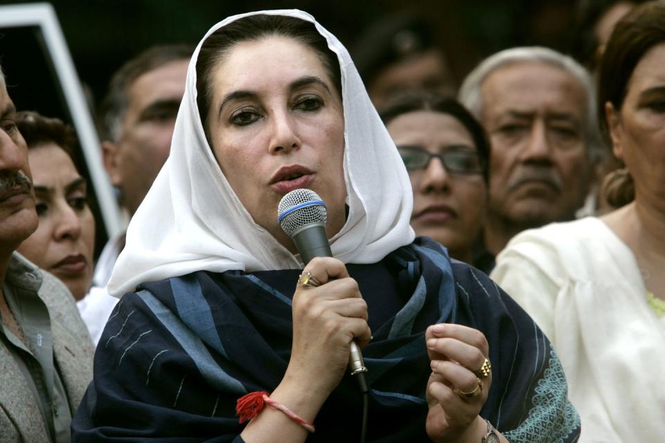 <p>From 1988-1996, the Pakistani politician was the first woman to serve as Prime Minister in any Muslim majority nation.</p>