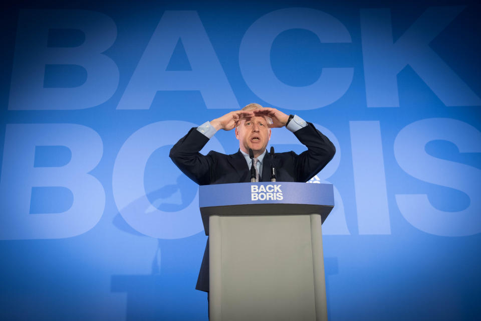 Boris Johnson during the launch of his campaign to become leader of the Conservative and Unionist Party and Prime Minister at the Royal Academy of Engineering in central London.