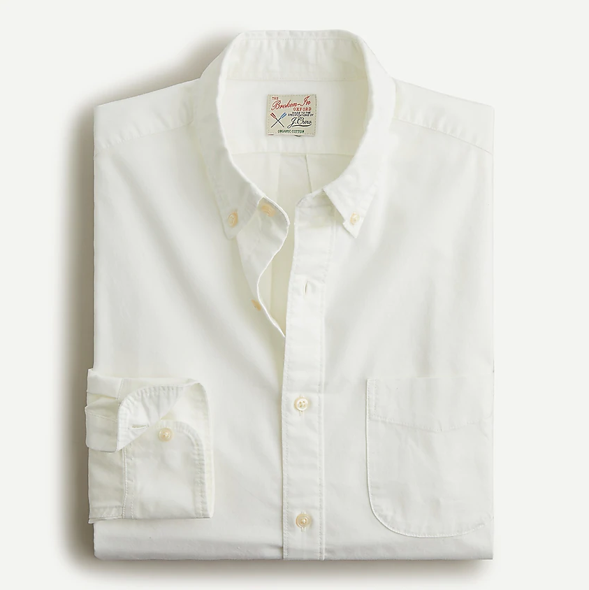 10) Broken-In Garment-Dyed Organic Cotton Oxford Shirt
