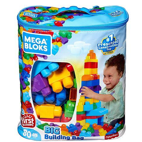 <p><strong>Mega Brands</strong></p><p>amazon.com</p><p><strong>$16.97</strong></p><p>Because of their <strong>bright colors and easy-to-hold shapes</strong>, these classic large blocks are especially perfect for kids just past their first birthday. You can even get them to help clean up by making a game of putting the 80 blocks back into the zip-up storage bag. <em>Ages 1+</em></p>