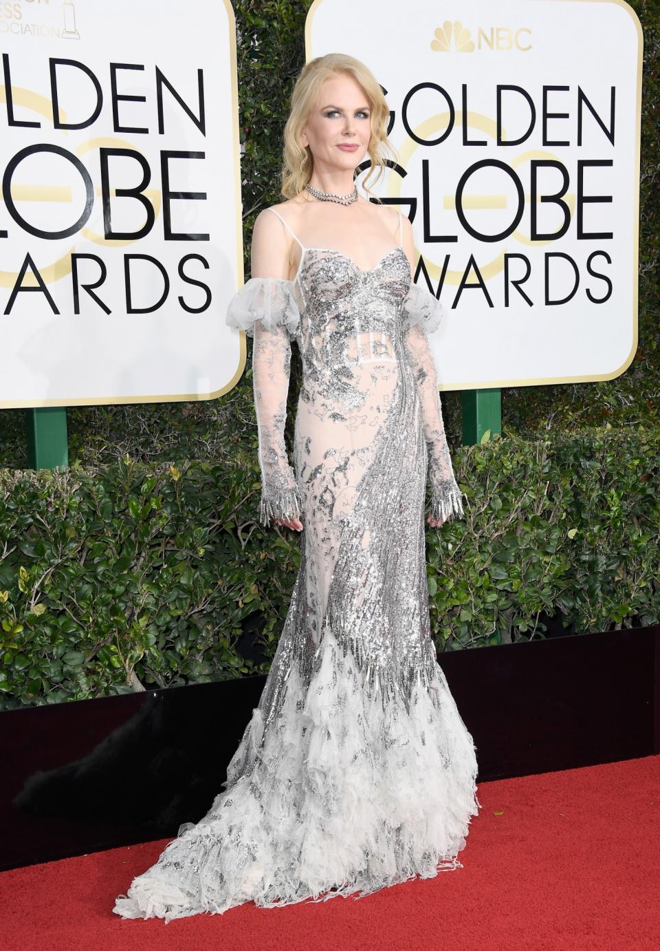 Wearing Alexander McQueen to the 74th Annual Golden Globe Awards