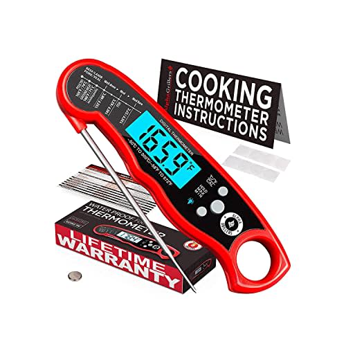 Alpha Grillers Instant Read Meat Thermometer for Grill and Cooking. Best Waterproof Ultra Fast Thermometer with Backlight & Calibration. Digital Food Probe for Kitchen, Outdoor Grilling and BBQ! (AMAZON)