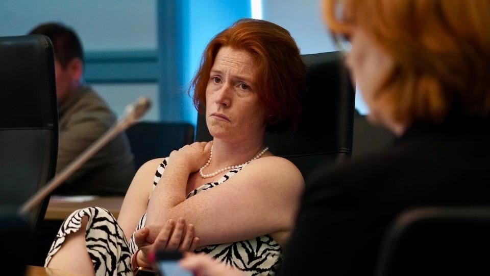 College ward Coun. Laine Johnson attends a committee meeting at Ottawa city hall on June 18, 2024.              