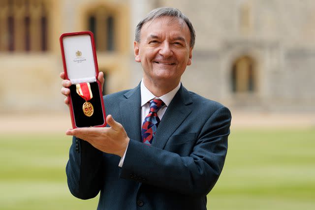 <p>Andrew Matthews - Pool/Getty</p> Sir Stephen Hough after being made a Knight Bachelor by King Charles.