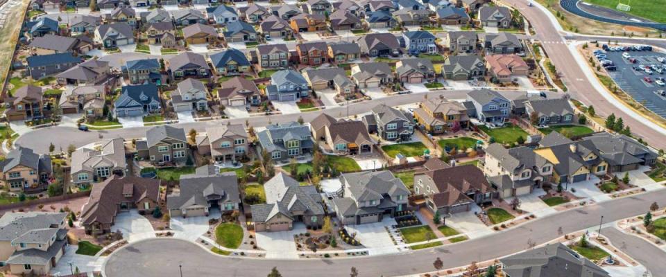 Aerial of Suburban Sprawl of Colorado