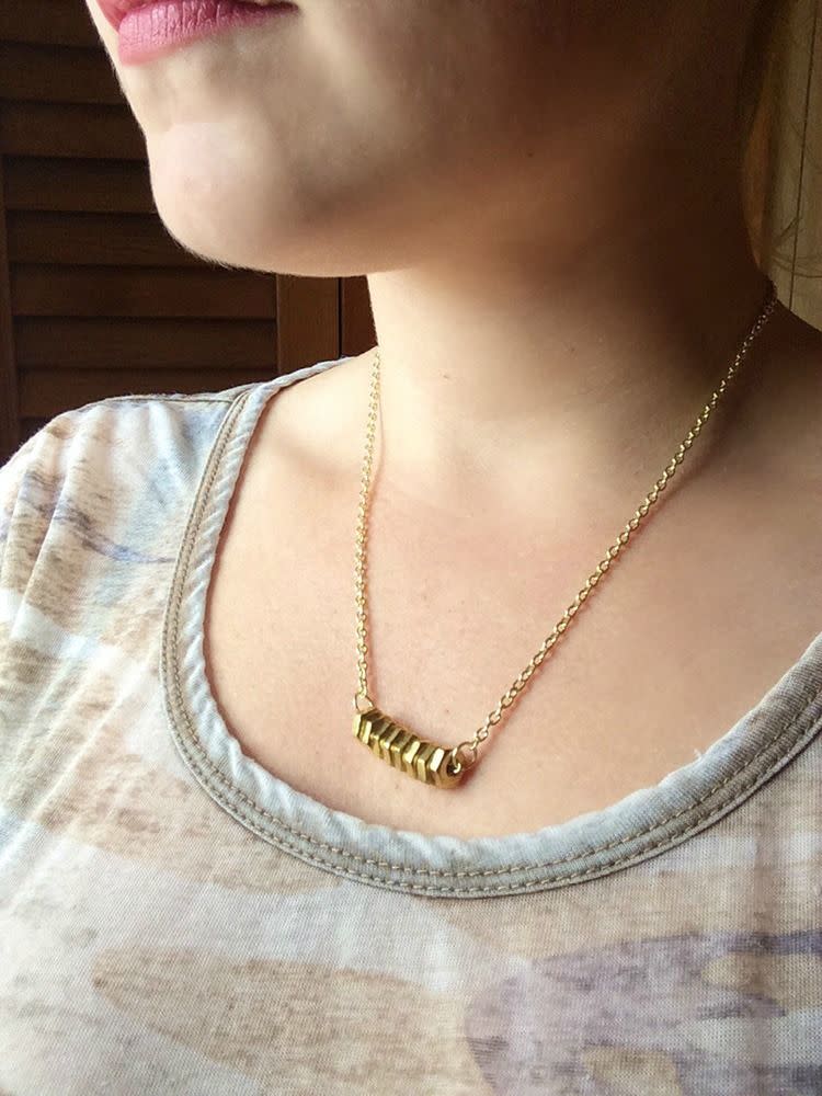 Hardware Store Gold Bolt Necklace