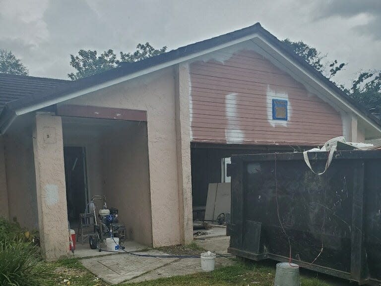 A house being renovated from the exterior.