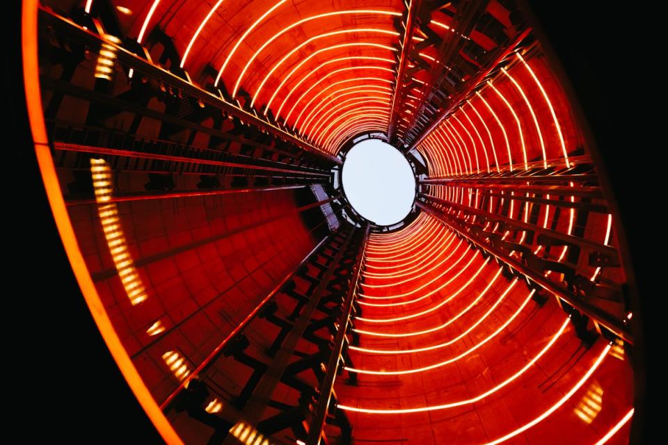 Lift 109 is located in one of Battersea Power Station’s chimneys (Joshua Atkins)