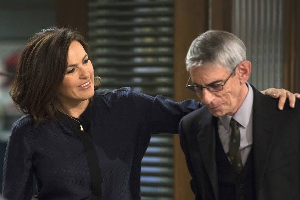 Mariska Hargitay and Richard Belzer on 'Law & Order: SVU' season 15