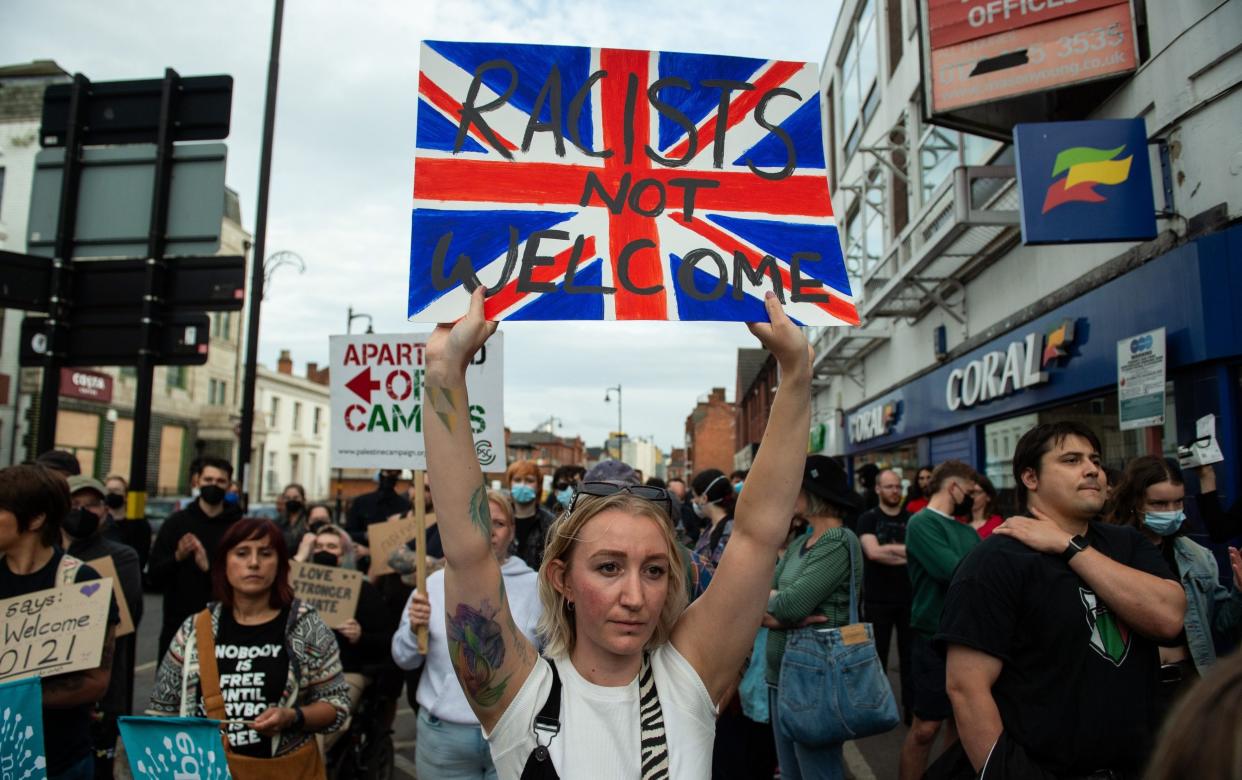 Hundreds of anti-racism protesters gather in Birmingham