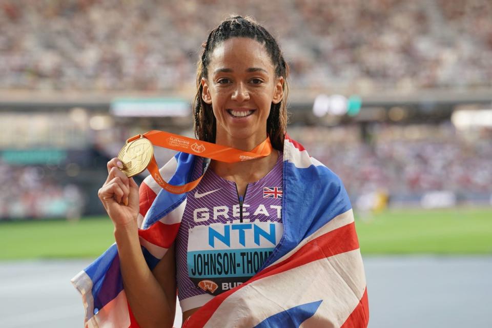 Katarina Johnson-Thompson claimed gold in Budapest (Martin Rickett/PA) (PA Wire)