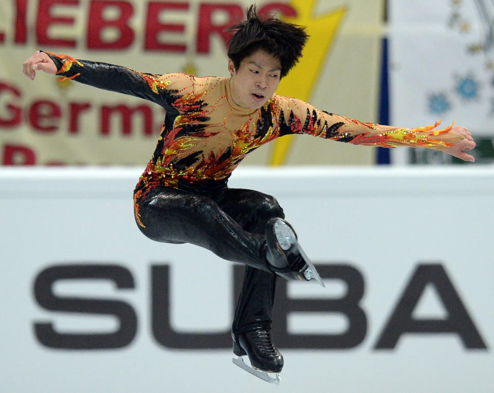 Japan's Tatsuki Machida performs during his men free skating at the ISU Grand Prix of Figure Skating tournament in Moscow on November 23, 2013. (YURI KADOBNOV/AFP/Getty Images)