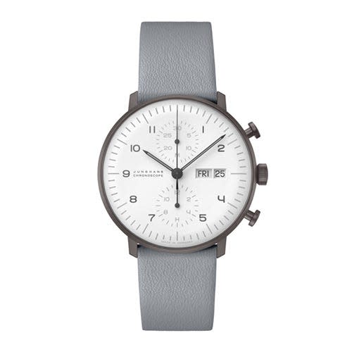 <p>Blue Max Bill Chronoscope</p><p><a class="link " href="https://www.mrporter.com/en-gb/mens/product/junghans/luxury-watches/chronograph-watches/max-bill-chronoscope-automatic-40mm-stainless-steel-and-leather-watch-ref-no-027400805/20346390235890631" rel="nofollow noopener" target="_blank" data-ylk="slk:SHOP;elm:context_link;itc:0;sec:content-canvas">SHOP</a></p><p>Junghans isn't like your other Swiss watch brands. It's got Swiss made credentials, sure. But it feels more mid-century, choosing to revel in its German ancestry, the Bauhaus movement and founder of the Concrete Art movement Max Bill, who lends his name to this blue chronoscope.</p><p>Created in homage to the landmark artist, it's another example of clean, classic minimalism from a brand that eschews the usual Fancy Stuff for a watch you can wear everywhere.</p><p>£1,895; <a href="https://www.mrporter.com/en-gb/mens/product/junghans/luxury-watches/chronograph-watches/max-bill-chronoscope-automatic-40mm-stainless-steel-and-leather-watch-ref-no-027400805/20346390235890631" rel="nofollow noopener" target="_blank" data-ylk="slk:mrporter.com;elm:context_link;itc:0;sec:content-canvas" class="link ">mrporter.com</a></p>