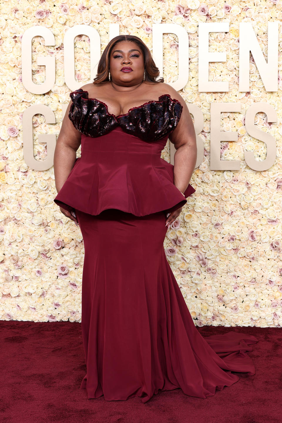 Golden Globe 2025 Winner Da’vine Joy Randolph Sees Red in Rodarte Gown