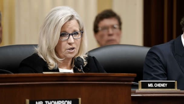 PHOTO: Rep. Liz Cheney speaks during a House select committee hearing investigating the Jan. 6 attack on the U.S. Capitol in Washington, July 12, 2022. (Ken Cendeno/UPI/Shutterstock)