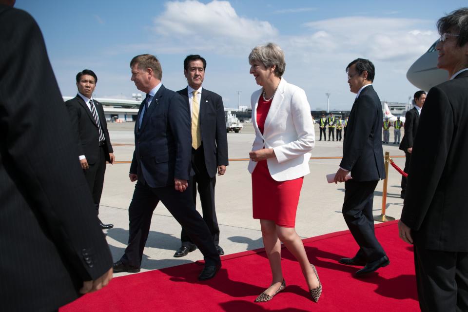 Theresa May arrives in Japan to improve relations after claims she is 'spooked' by Brexit effect