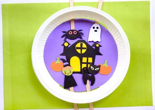 Paper Plate Black Cat Kid Craft - The Resourceful Mama