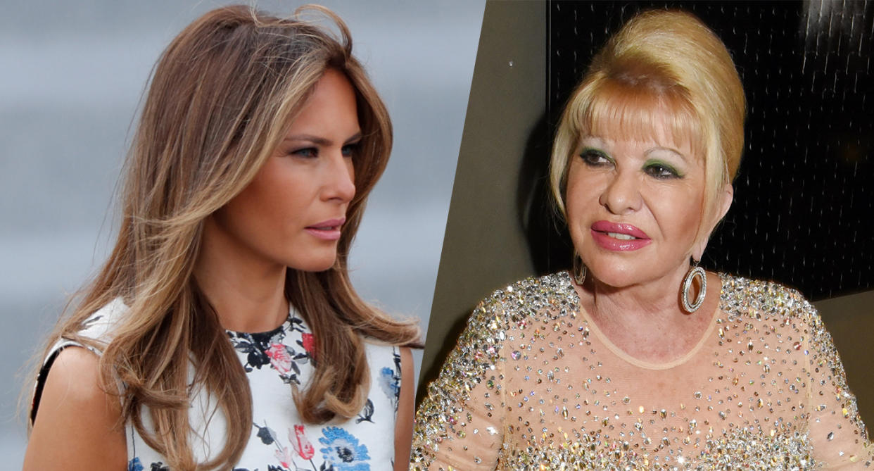 First lady Melania Trump and Ivana Trump. (Photos: Charles Platiau/Reuters, Foc Kan/WireImage via Getty Images)