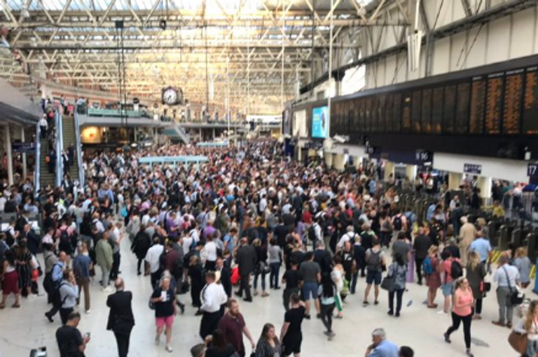 Commuters have been facing travel chaos at London Waterloo with trains being cancelled by up to an hour.Rail passengers were warned the major disruption was likely to last all evening as a number of routes out of the capital were affected.Services came to a halt after a person was struck by a train between Surbiton and Basingstoke, South Western Railway (SWR) said.The severe disruption worsened due to a separate passenger incident at Brookwood, the rail firm said amid the chaos on Tuesday night.> So this is the delay at waterloo station. Guess I won't be going home anytime soon pic.twitter.com/GdVbWtnaHy> > — suddaf chaudry (@suddafchaudry) > > July 16, 2019Commuters were still reporting problems at 10pm after the disruption began shortly before 7pm.London Waterloo, the UK’s busiest station, was among a number of stations affected by the disruption.Woking, Alton, Farnham, Salisbury, Gillingham, Portsmouth Harbour and Weybridge were also hit.> Normal business resumed at Waterloo this evening delays chaos nobobyknows ⁦@dtg226⁩ pic.twitter.com/p43Pix9ovq> > — Mark Lacey (@MarkLacey7) > > July 16, 2019SWR said in a statement on its website: “Following reports of a person has being struck by a train between Surbiton and Basingstoke all lines have reopened.“Our response teams and emergency services have attended and trains are now able to travel through the area once again.“However, due to the level of disruption as well as a further passenger incident at Brookwood services are experiencing severe disruption.“Trains through this area may still be considerably delayed and alterations and cancellations are expected until the end of the day.”
