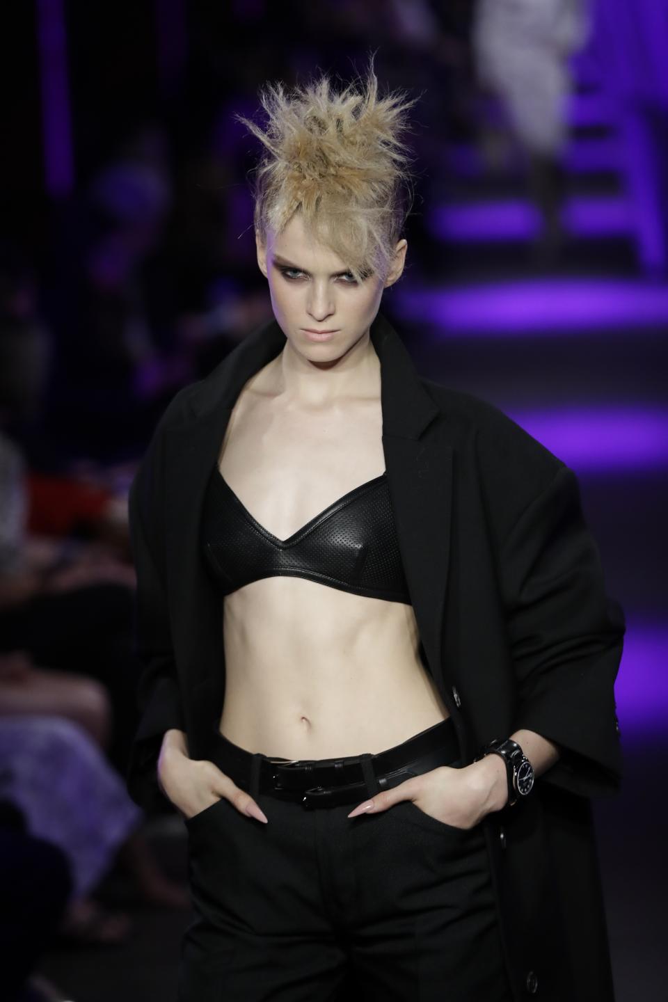 Fashion from the Tom Ford collection is modeled Monday, Sept. 9, 2019, in New York. (AP Photo/Frank Franklin II)