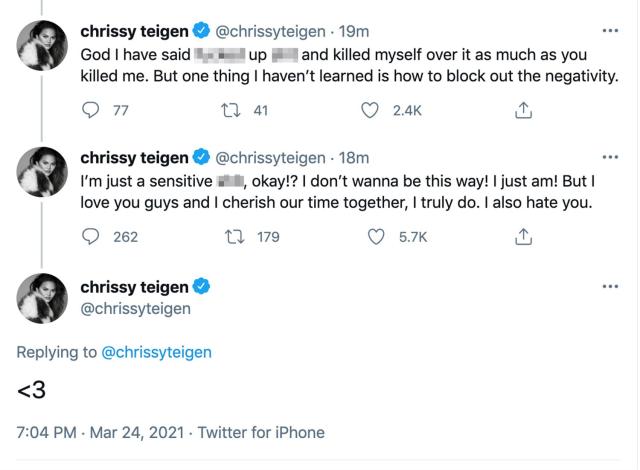 Chrissy Teigen returns to Twitter