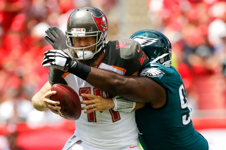 Ryan Fitzpatrick is making his case for being a starter by throwing for four touchdowns and 402 yards to power the Tampa Bay Buccaneers to a 27-21 win over the Philadelphia Eagles