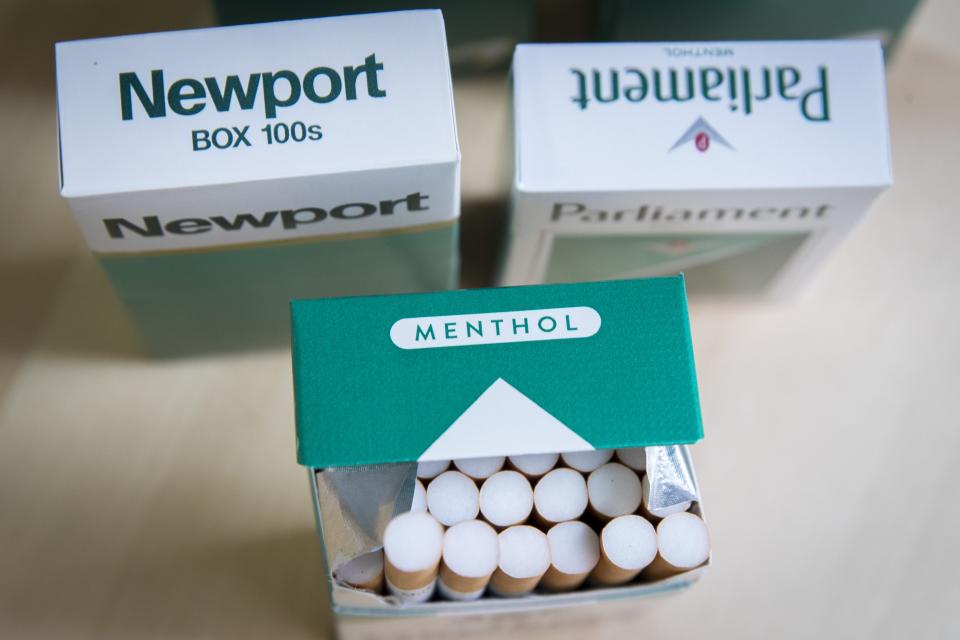 Packs of menthol cigarettes are pictured in New York City.