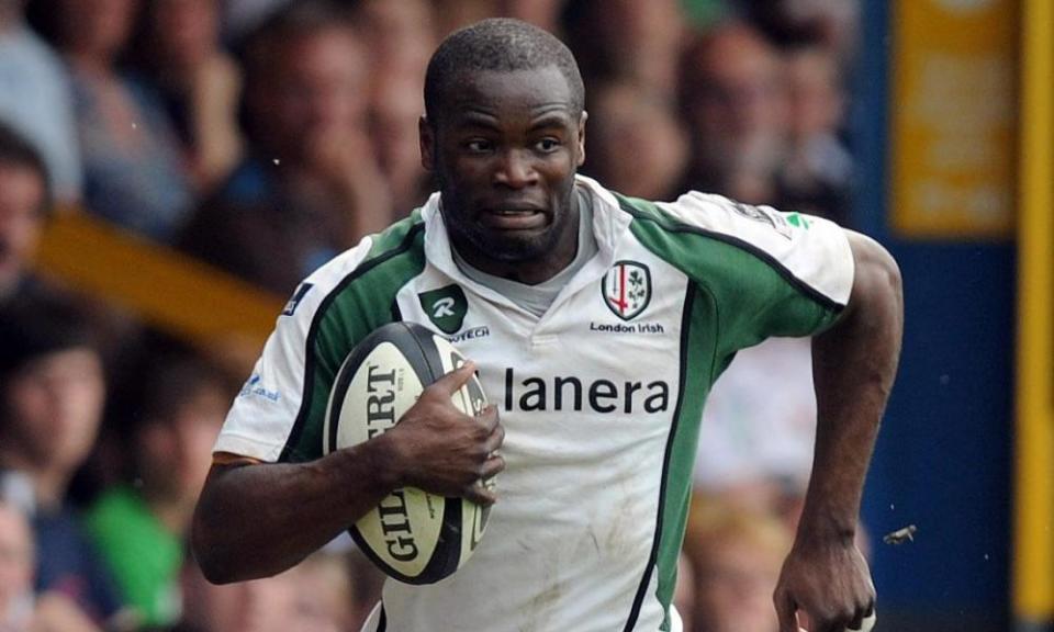 Topsy Ojo carries the ball forward for London Irish against Sale in 2008