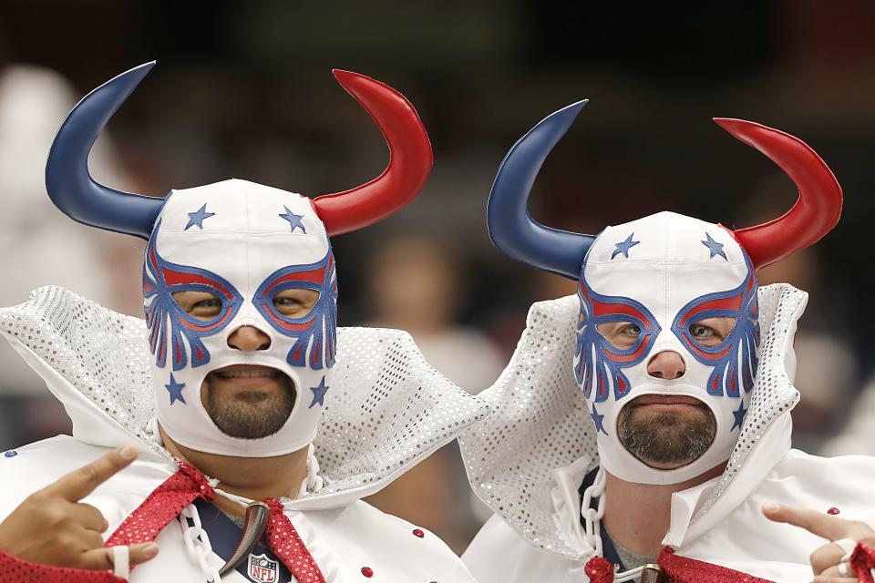 Houston Texans fans, no doubt giddy about the addition of a first-round rookie QB. (Photo by Thomas B. Shea/Getty Images)