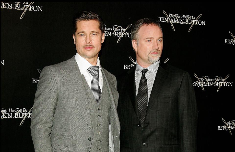 Brad Pitt and David Fincher at the French Premiere of 'The Curious Case of Benjamin Button' in 2009 (credit: WENN)