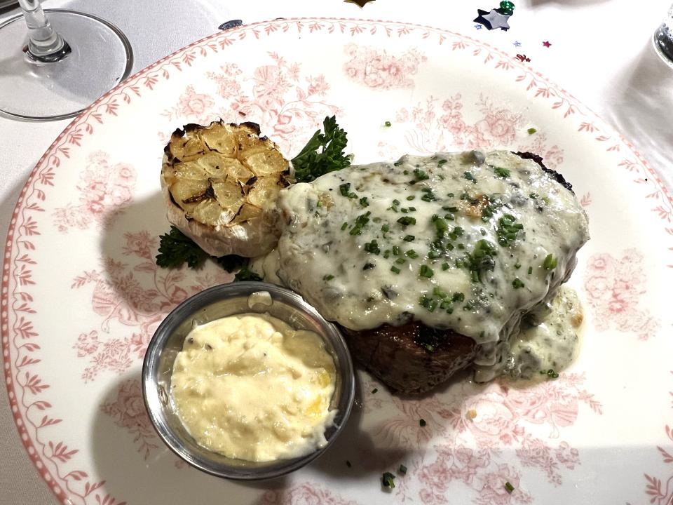 At Oak and Ember Steakhouse in downtown Stuart, the 10-ounce filet mignon was 30-day wet aged, which kept the meat succulent and flavorful.