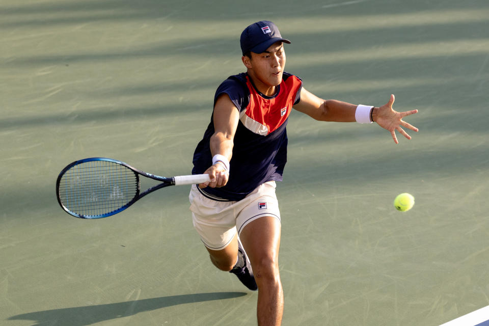 Rinky Hijikata, pictured here in action against Marton Fucsovics at the US Open.