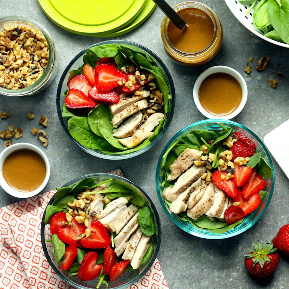 Spinach & Strawberry Meal-Prep Salad